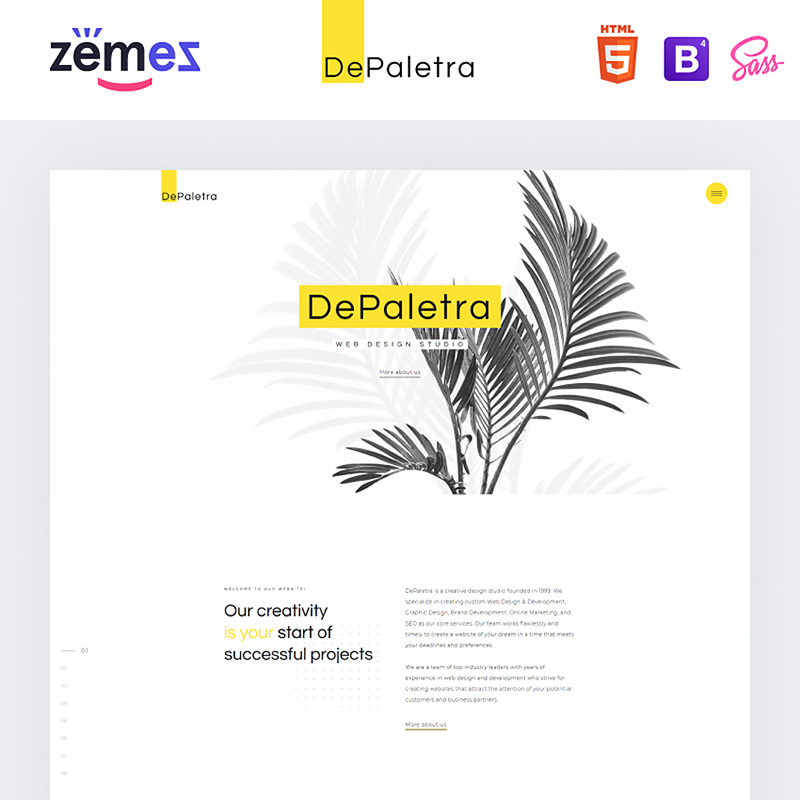 DePaletra - Design Ready-to-Use Website Template