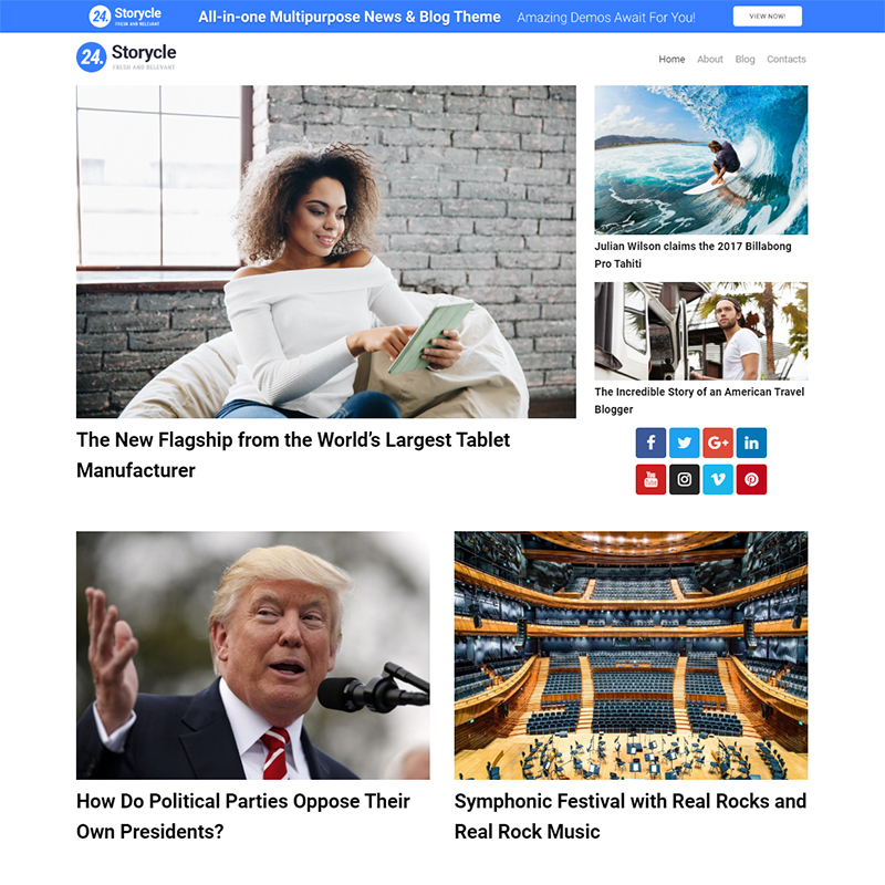 24.Storycle lite - Multipurpose News Portal Elementor WordPress Theme